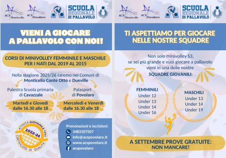 RICERCA ALLENATORI PER LA STAGIONE 2026/27 - acs povolaro
